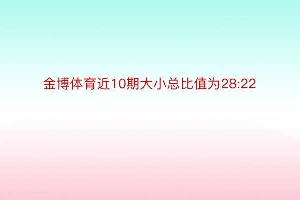 金博体育近10期大小总比值为28:22