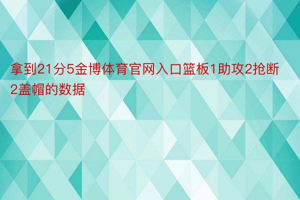 拿到21分5金博体育官网入口篮板1助攻2抢断2盖帽的数据