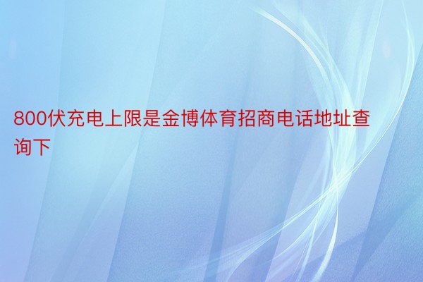 800伏充电上限是金博体育招商电话地址查询下