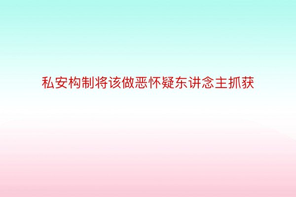 私安构制将该做恶怀疑东讲念主抓获