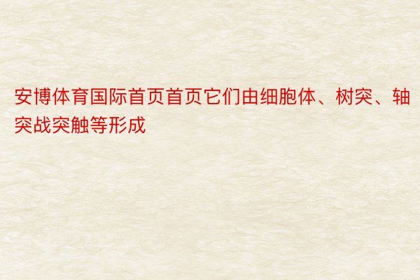 安博体育国际首页首页它们由细胞体、树突、轴突战突触等形成