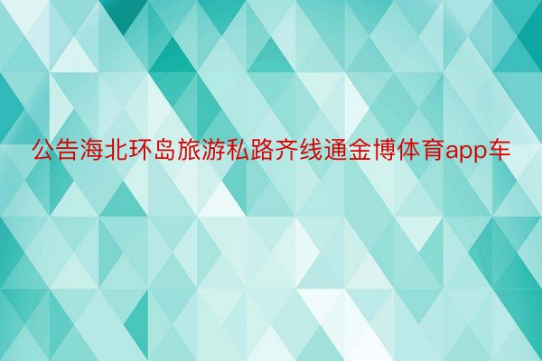 公告海北环岛旅游私路齐线通金博体育app车