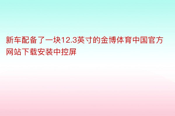 新车配备了一块12.3英寸的金博体育中国官方网站下载安装中控屏