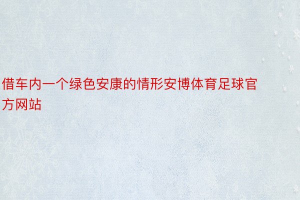 借车内一个绿色安康的情形安博体育足球官方网站