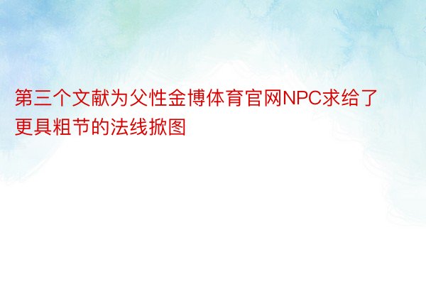 第三个文献为父性金博体育官网NPC求给了更具粗节的法线掀图