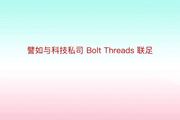 譬如与科技私司 Bolt Threads 联足