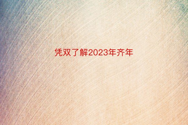 凭双了解2023年齐年