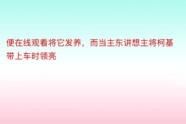 便在线观看将它发养，而当主东讲想主将柯基带上车时领亮