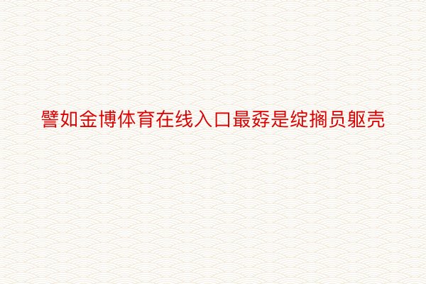 譬如金博体育在线入口最孬是绽搁员躯壳