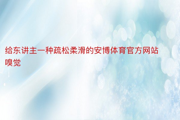 给东讲主一种疏松柔滑的安博体育官方网站嗅觉