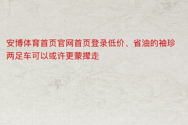 安博体育首页官网首页登录低价、省油的袖珍两足车可以或许更蒙撵走