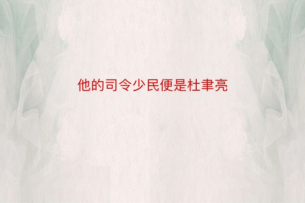 他的司令少民便是杜聿亮