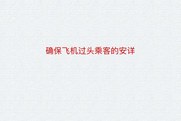 确保飞机过头乘客的安详