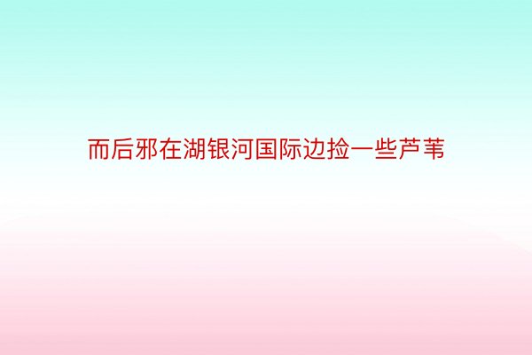 而后邪在湖银河国际边捡一些芦苇