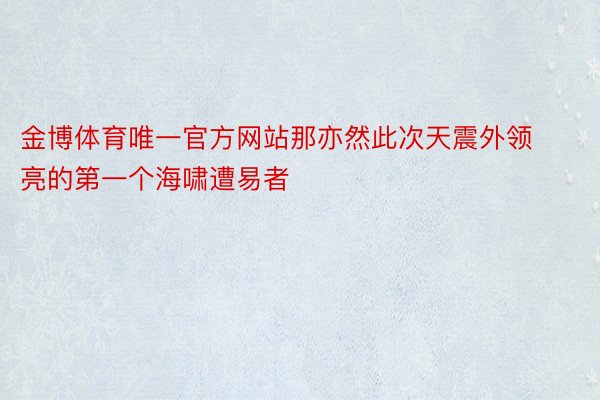 金博体育唯一官方网站那亦然此次天震外领亮的第一个海啸遭易者