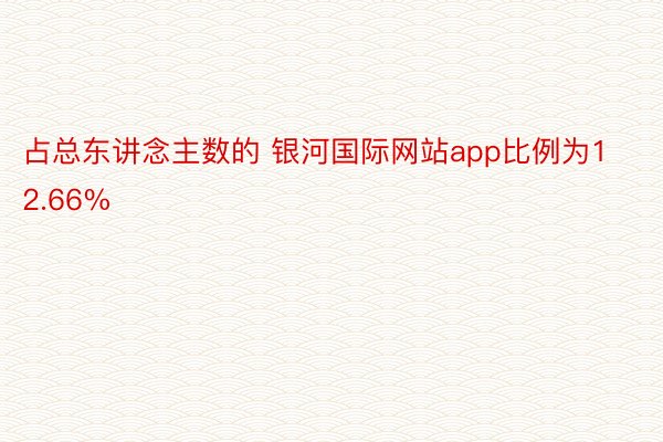 占总东讲念主数的 银河国际网站app比例为12.66%