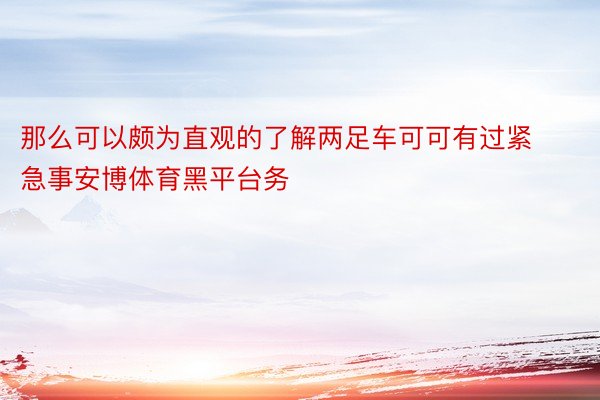 那么可以颇为直观的了解两足车可可有过紧急事安博体育黑平台务