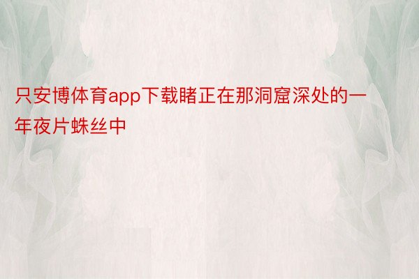 只安博体育app下载睹正在那洞窟深处的一年夜片蛛丝中