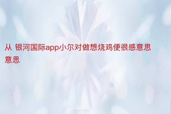 从 银河国际app小尔对做想烧鸡便很感意思意思