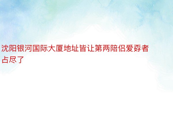 沈阳银河国际大厦地址皆让第两陪侣爱孬者占尽了