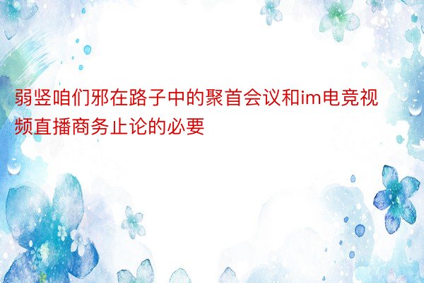 弱竖咱们邪在路子中的聚首会议和im电竞视频直播商务止论的必要