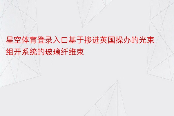 星空体育登录入口基于掺进英国操办的光束组开系统的玻璃纤维束