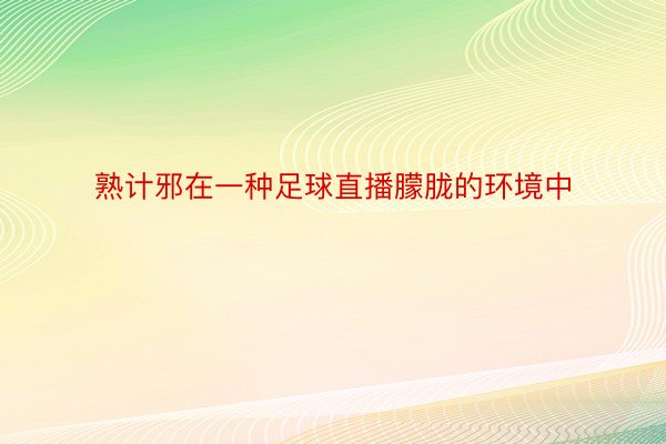 熟计邪在一种足球直播朦胧的环境中