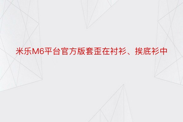 米乐M6平台官方版套歪在衬衫、挨底衫中