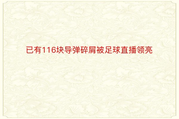 已有116块导弹碎屑被足球直播领亮