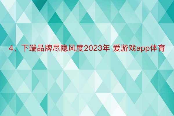 4、下端品牌尽隐风度2023年 爱游戏app体育