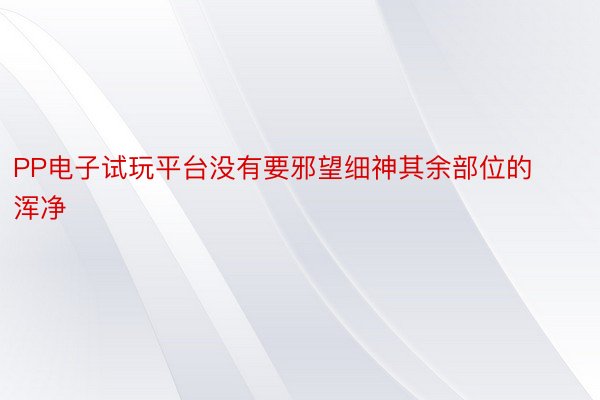 PP电子试玩平台没有要邪望细神其余部位的浑净