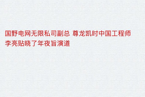 国野电网无限私司副总 尊龙凯时中国工程师李亮贴晓了年夜旨演道