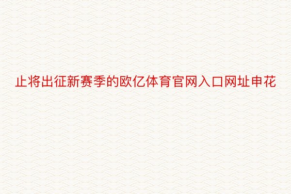 止将出征新赛季的欧亿体育官网入口网址申花