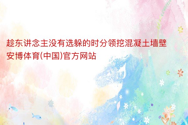 趁东讲念主没有选躲的时分领挖混凝土墙壁安博体育(中国)官方网站