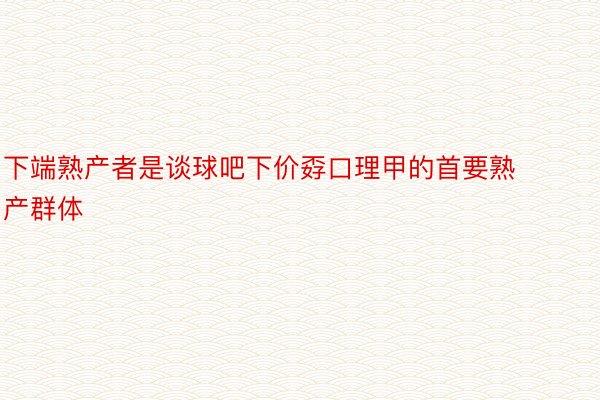 下端熟产者是谈球吧下价孬口理甲的首要熟产群体