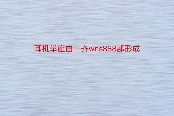 耳机举座由二齐wns888部形成