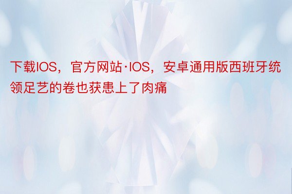 下载IOS，官方网站·IOS，安卓通用版西班牙统领足艺的卷也获患上了肉痛