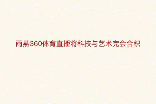 雨燕360体育直播将科技与艺术完会合积