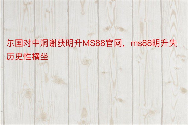 尔国对中洞谢获明升MS88官网，ms88明升失历史性横坐