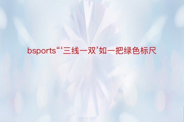 bsports“‘三线一双’如一把绿色标尺