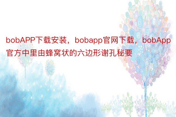 bobAPP下载安装，bobapp官网下载，bobApp官方中里由蜂窝状的六边形谢孔秘要