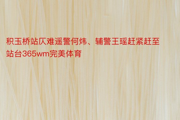 积玉桥站仄难遥警何炜、辅警王瑶赶紧赶至站台365wm完美体育