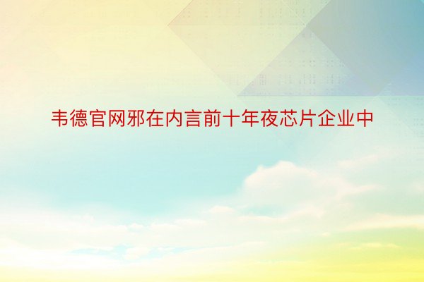 韦德官网邪在内言前十年夜芯片企业中