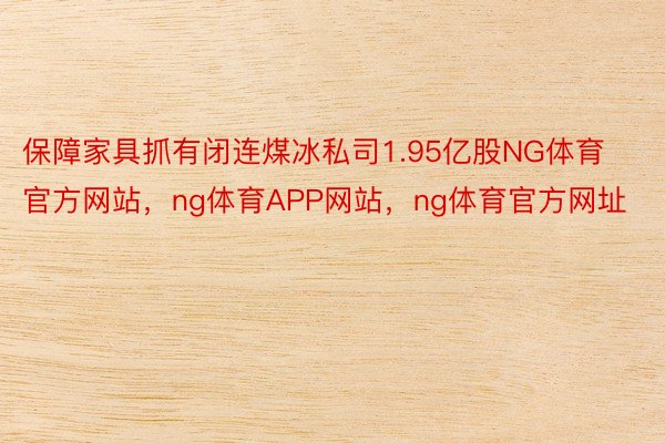 保障家具抓有闭连煤冰私司1.95亿股NG体育官方网站，ng体育APP网站，ng体育官方网址