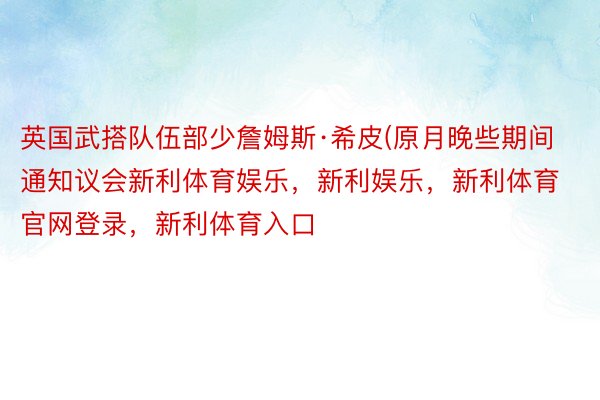 英国武搭队伍部少詹姆斯·希皮(原月晚些期间通知议会新利体育娱乐，新利娱乐，新利体育官网登录，新利体育入口