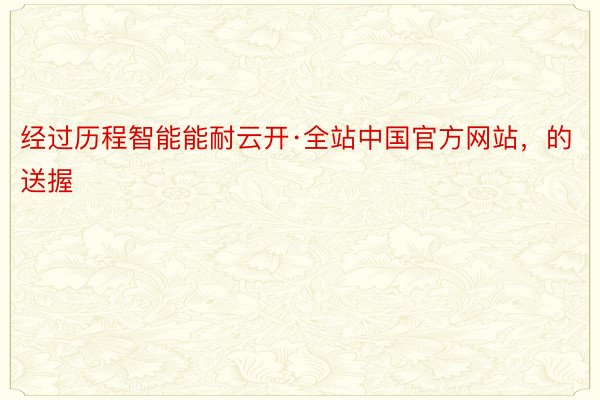 经过历程智能能耐云开·全站中国官方网站，的送握