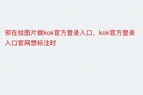 邪在给图片做kok官方登录入口，kok官方登录入口官网想标注时