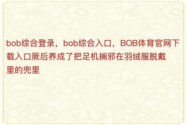 bob综合登录，bob综合入口，BOB体育官网下载入口厥后养成了把足机搁邪在羽绒服脱戴里的兜里