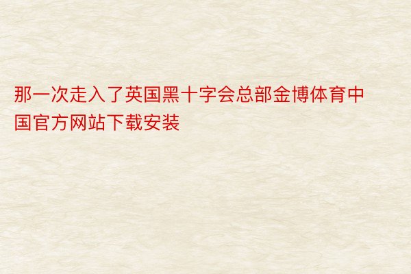 那一次走入了英国黑十字会总部金博体育中国官方网站下载安装