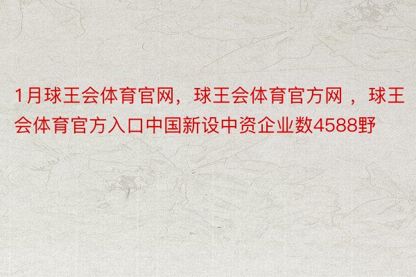 1月球王会体育官网，球王会体育官方网 ，球王会体育官方入口中国新设中资企业数4588野